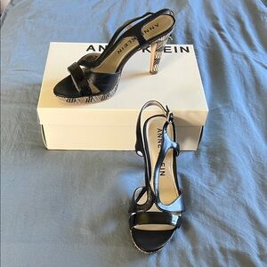 Anne Klein Black Strappy Heels